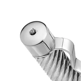 Roller pen with silver and black diamond "Wave"