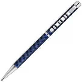 Roller pen with silver and black diamond "Wave" blue