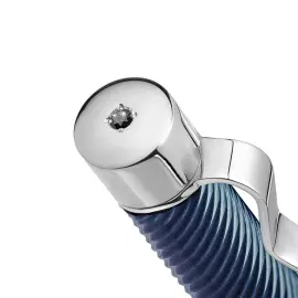 Roller pen with silver and black diamond "Wave" blue