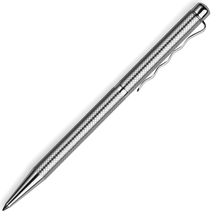 Roller pen with silver and black diamond "Waves"