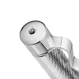 Roller pen with silver and black diamond "Waves"