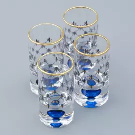 A set of vodka glasses "Cobalt grid" for 4 people