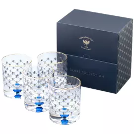Набор стаканов для виски "Кобальтовая сетка" на 4 персоны