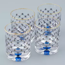 Набор стаканов для виски "Кобальтовая сетка" на 4 персоны