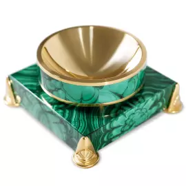 Подставка-монетница из малахита "Чаша"