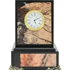 Каминные часы из яшмы "Римские. Конь с попоной"