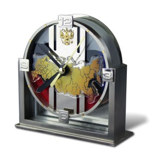 Corporate gift "Table clock with symbols of the Russian Federation"