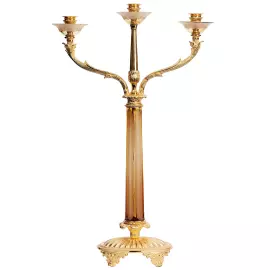 A pair of amber crystal chandeliers "Versailles" with gilding