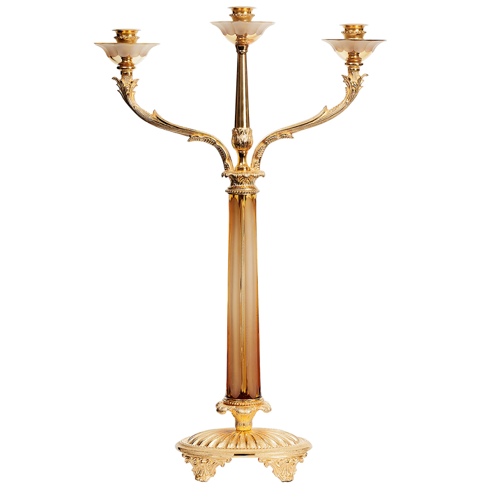 A pair of amber crystal chandeliers "Versailles" with gilding