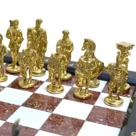 Шахматы из мрамора и креноида "Мифология"