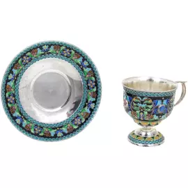 Чайный набор "Магнолия" на 2 персоны, финифть