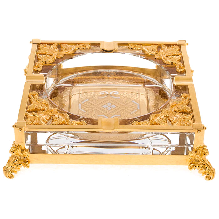 Crystal ashtray "Quadro" Zlatoust