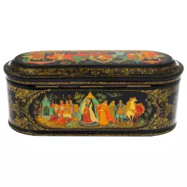 Шкатулка "Золотой петушок" А. Захарова, Палех