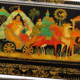 Шкатулка "Золотой петушок" А. Захарова, Палех