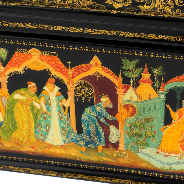 The box of Palekh "Golden cockerel" Zakharova A.