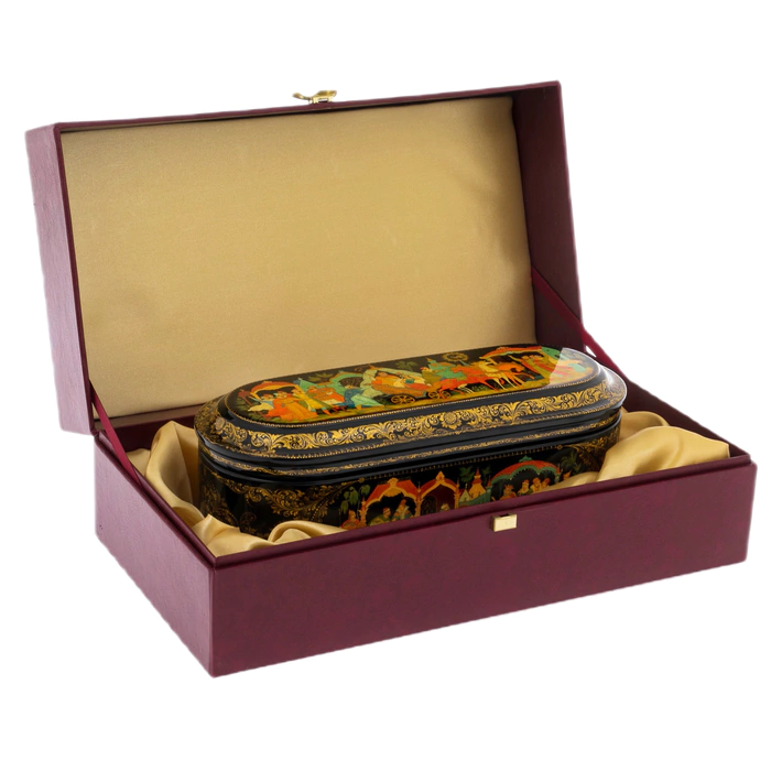 The box of Palekh "Golden cockerel" Zakharova A.