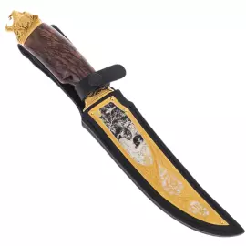 Нож сувенирный из дамасской стали "Тигр" Златоуст