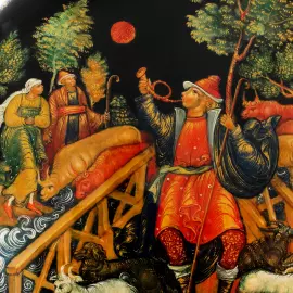 Шкатулка "Пастушок" Палех