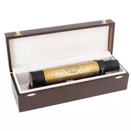 Труба подзорная "Герб РФ" на резной подставке, Златоуст