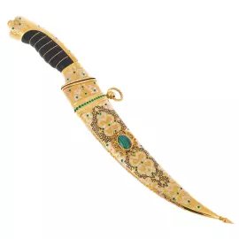 Кинжал сувенирный "Восточный" с малахитом, Златоуст