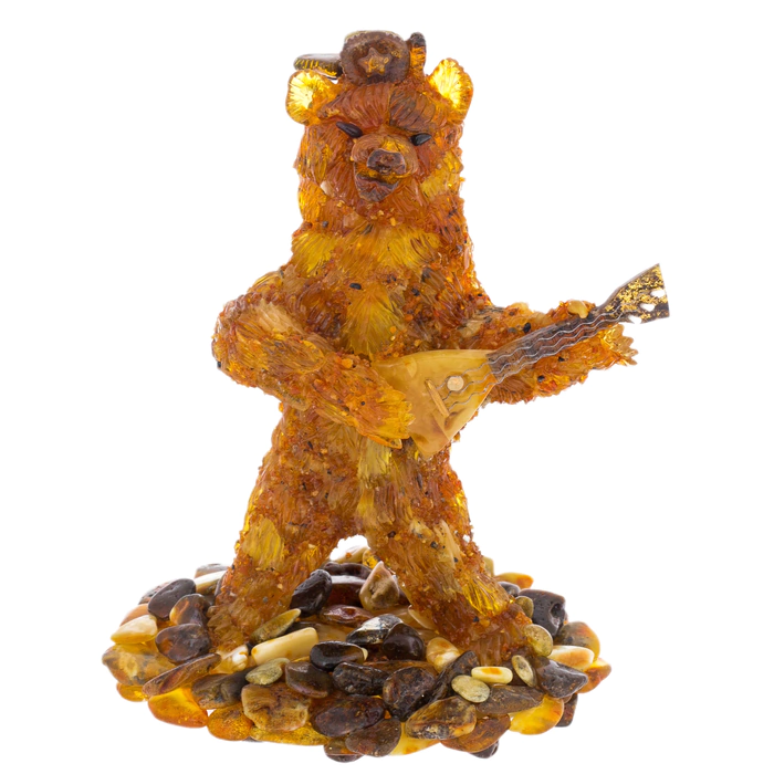 Amber statuette "Bear with balalaika"