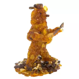 Статуэтка из янтаря "Медведь с балалайкой"