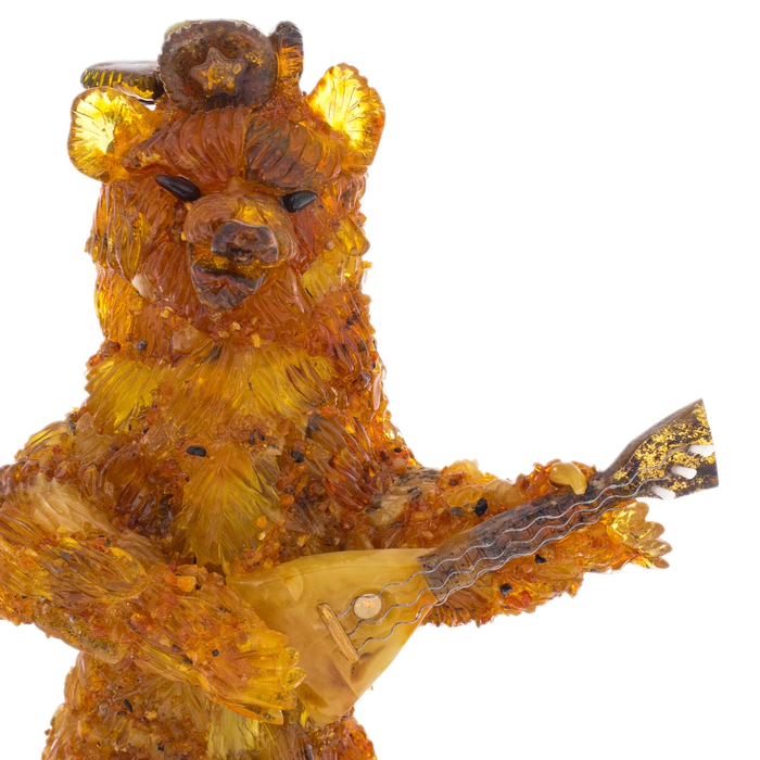 Amber statuette "Bear with balalaika"
