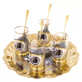 Чайный набор "Медведь" на 4 персоны, Златоуст