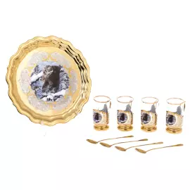 Чайный набор "Медведь" на 4 персоны, Златоуст