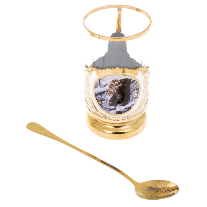 Tea set "Bear" for 4 persons, Zlatoust