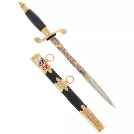 Souvenir dirk "Sea anchor" with white cubic zirconia, Zlatoust