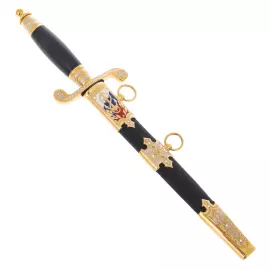 Souvenir dirk "Sea anchor" with white cubic zirconia, Zlatoust