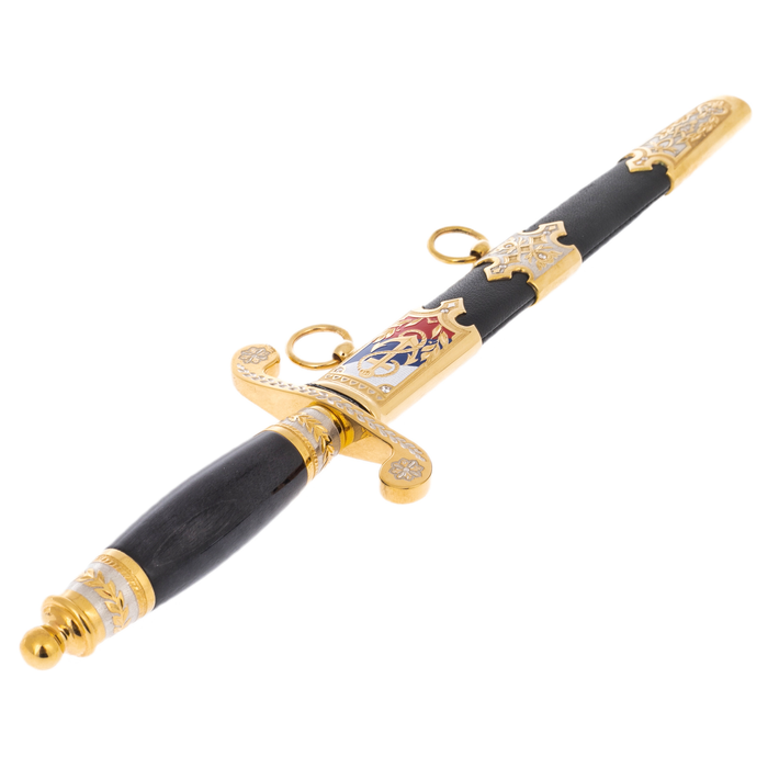 Souvenir dirk "Sea anchor" with white cubic zirconia, Zlatoust