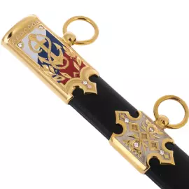 Souvenir dirk "Sea anchor" with white cubic zirconia, Zlatoust