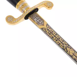 Souvenir dirk "Sea anchor" with white cubic zirconia, Zlatoust