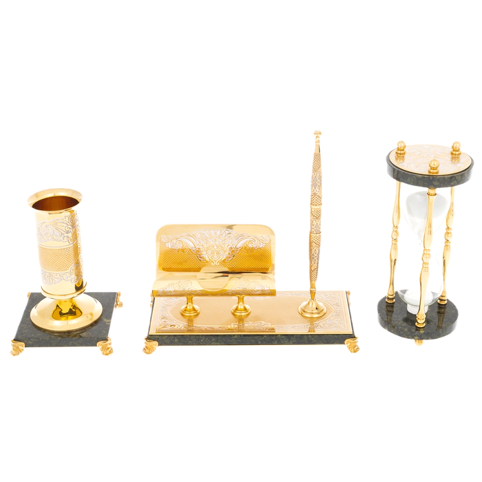Writing set "Head" on a serpentine stand, Zlatoust