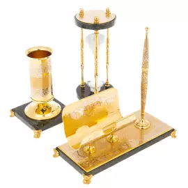 Writing set "Head" on a serpentine stand, Zlatoust