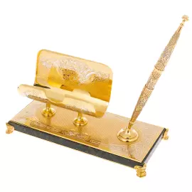 Writing set "Head" on a serpentine stand, Zlatoust
