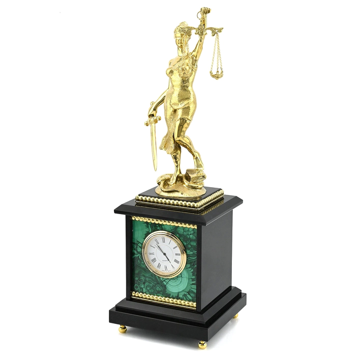 Malachite mantel clock "Themis"