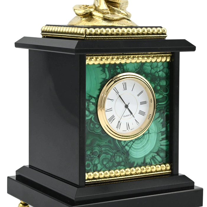 Malachite mantel clock "Themis"