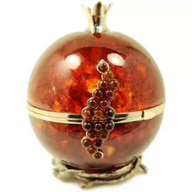 Шкатулка для украшений "Гранат" из янтаря