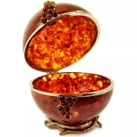 Шкатулка для украшений "Гранат" из янтаря