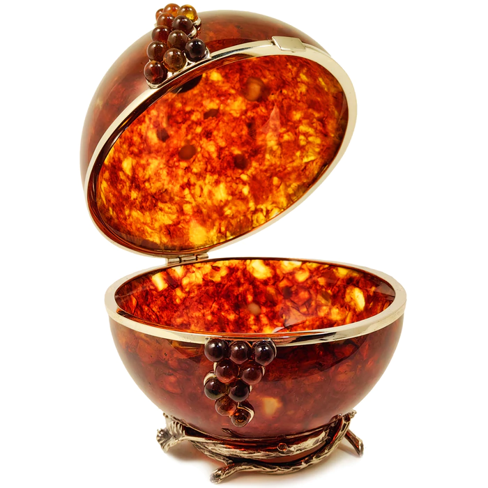Jewelry box "Garnet" made of amber