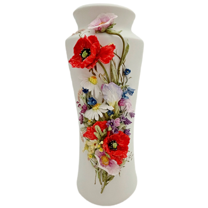 Porcelain flower vase "Meadow — Wildflowers" large