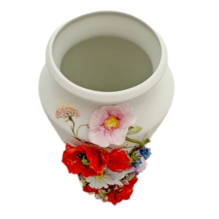 Porcelain flower vase "Meadow — Wildflowers" large