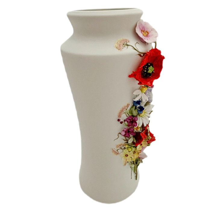 Porcelain flower vase "Meadow — Wildflowers" large