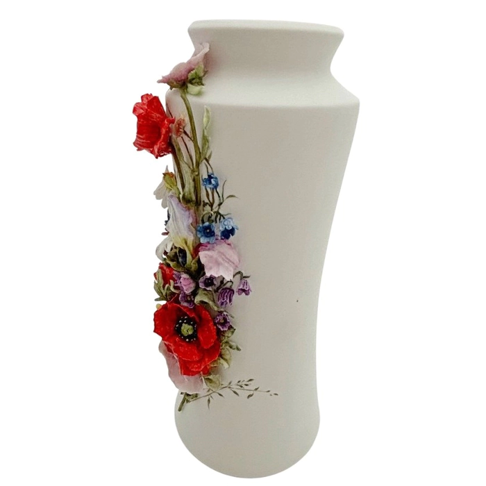 Porcelain flower vase "Meadow — Wildflowers" large