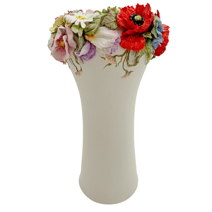 Porcelain flower vase "Holiday - Wildflowers in a circle"