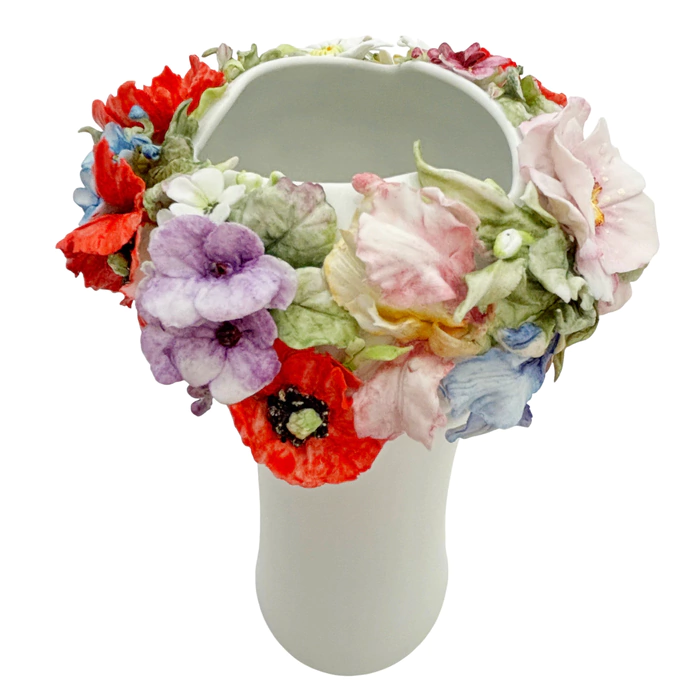 Porcelain flower vase "Holiday - Wildflowers in a circle"