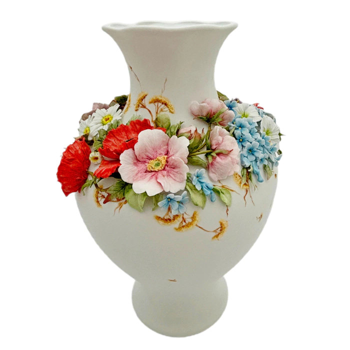 Porcelain flower vase "Maria - Wildflowers in a circle"
